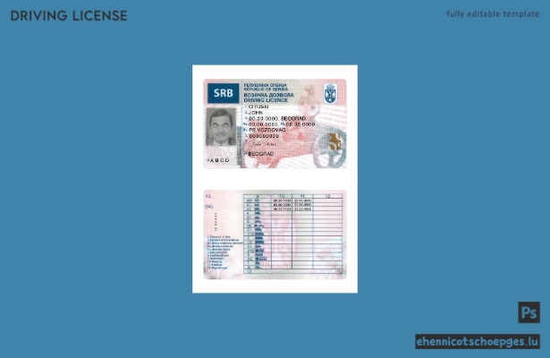 Beispiel für einen serbischen Führerschein